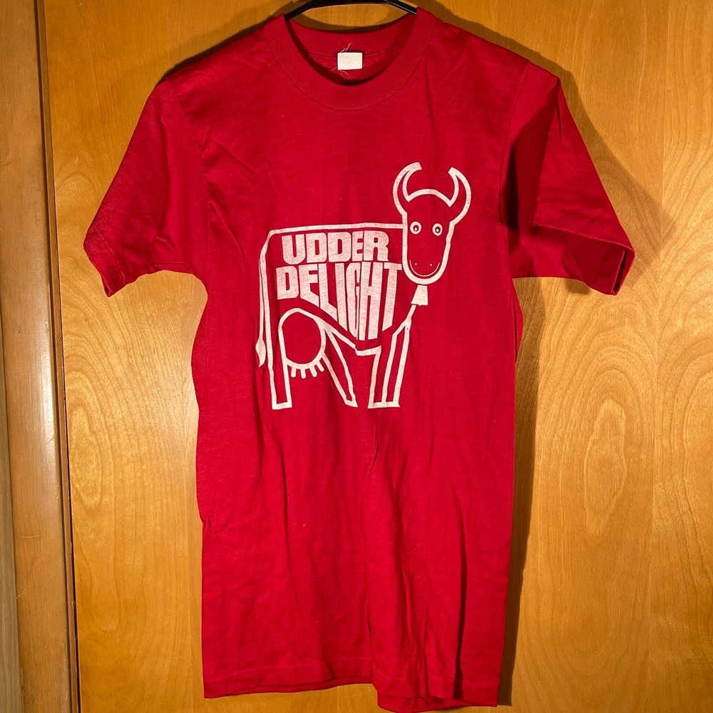 Vintage 1970s Udder Delight Ice Cream Factory Houston Texas Shirt Medium‎ M